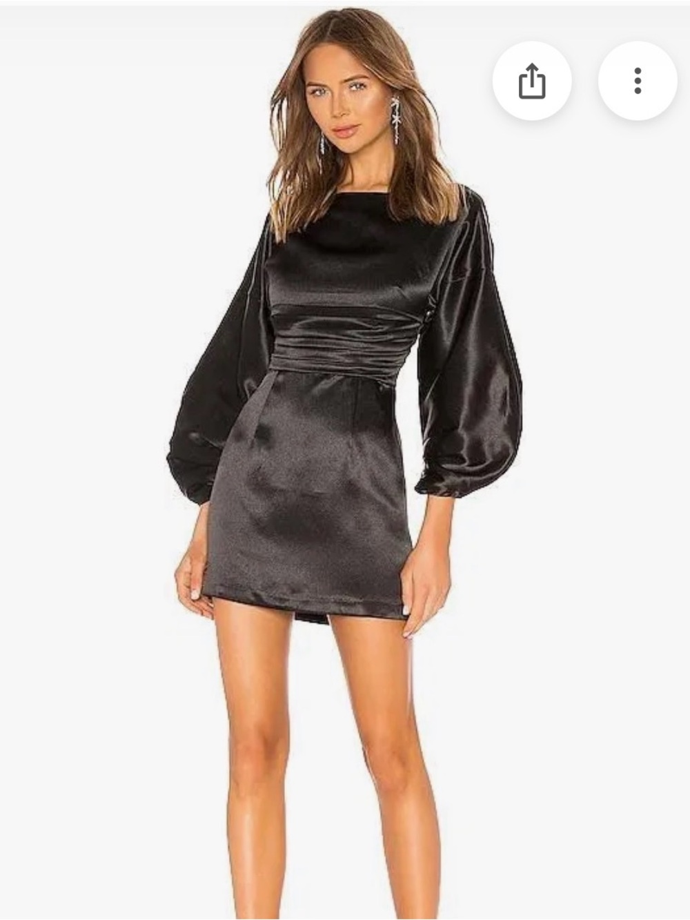 Chic Black Satin Pleated Mini Dress